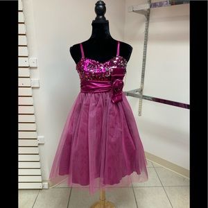 Size 14 Fuchsia Animal Print Sequin Easter Pageant Dance Party Formal Dress NWT